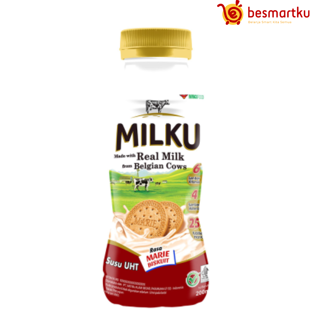 MINUMAN SUSU BOTOL MILKU RASA MARIE BISCUIT 200ML