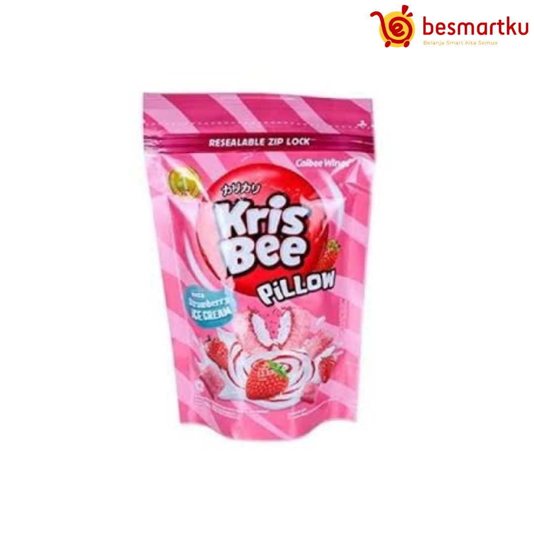 KRISBEE PILLOW BAG 100GR STRAWBERY